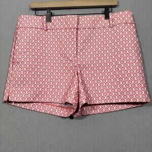 Loft Shorts 12 Pink‎ White Geometric Mid Rise Soft Glam Retro Indie Summer Layer